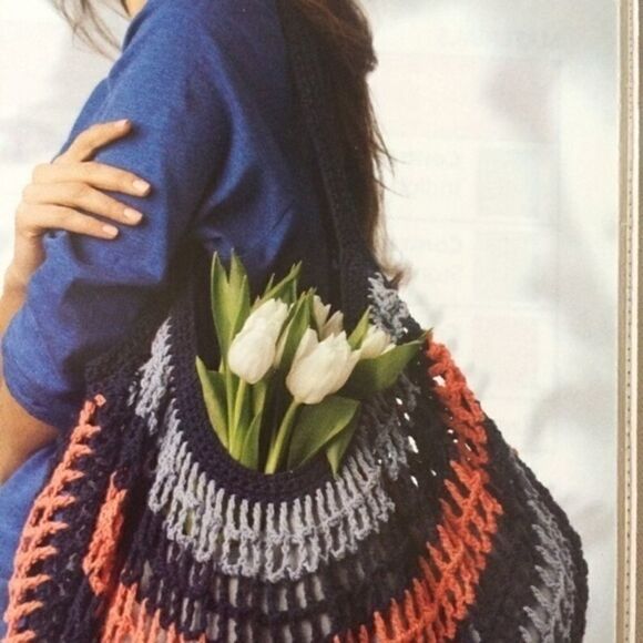 Crochet BREEZE CARRY ALL LINED COLOURFUL HOBO BAG​​ - Picture 6 of 7